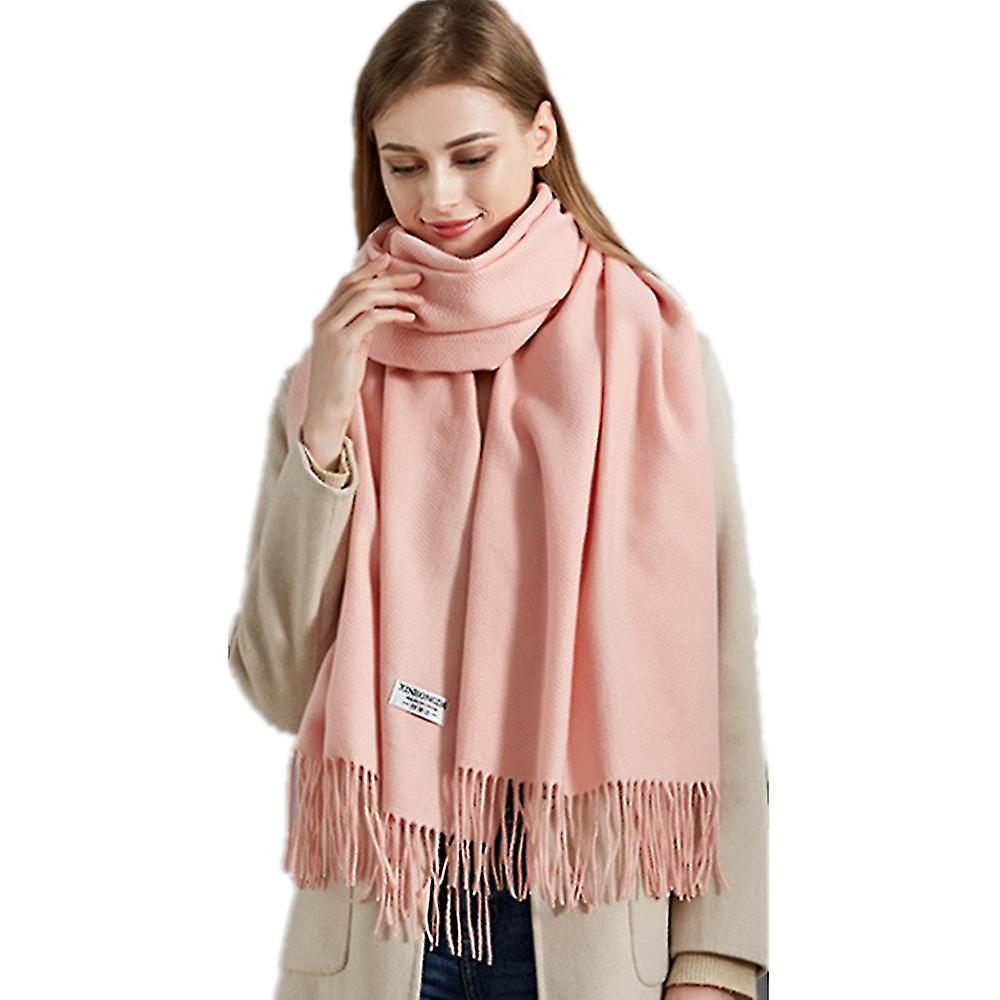 Wool Scarf Ladies In Winter， Cashmere Solid Color Water Wave Shawl With Thick Warm Surround 80