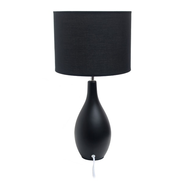 Simple Designs Oval Bowling Pin Base Ceramic Table Lamp