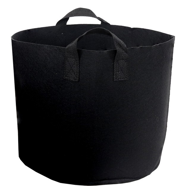 Sunnydaze Garden Grow Bag With Handles Non woven Polypropylene Fabric Black