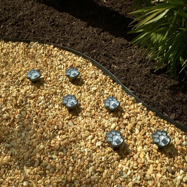 Paw Print Solar Accent Lights - Set of 6