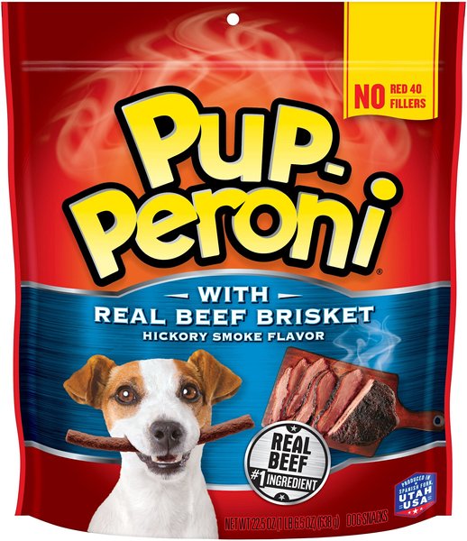 Pup-Peroni Real Beef Brisket Hickory Smoke Flavor Dog Treats， 25-oz bag