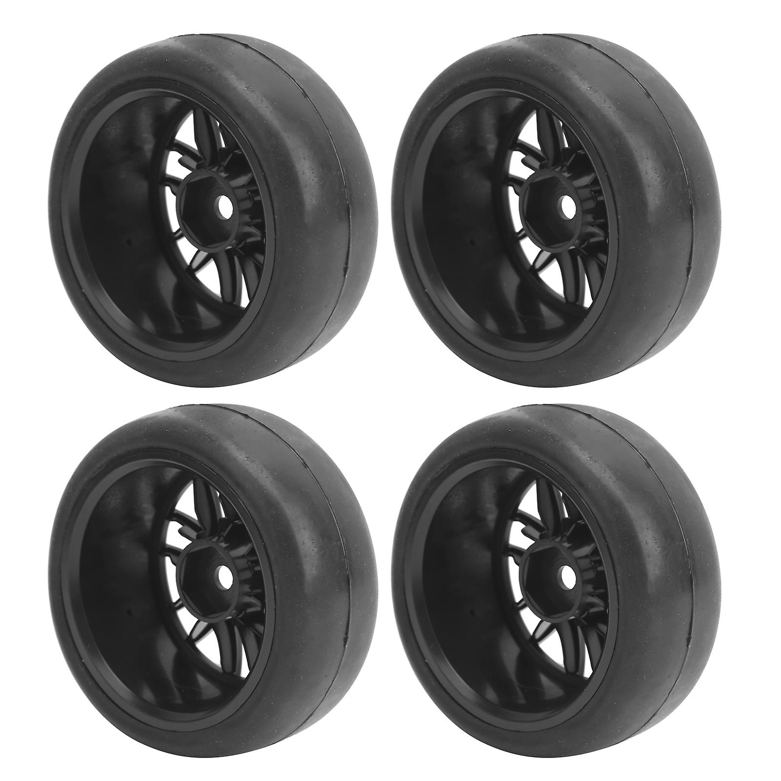 4pcs Rc Rubber Wheels Tire Slicks 65mm Dia Fit For Wpl D12 1/10 Remote Control Truck