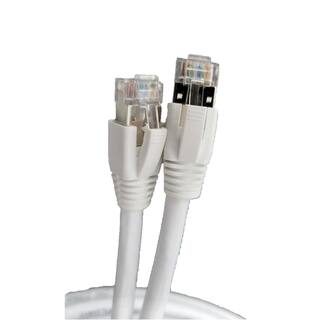 Micro Connectors Inc 200 ft. CAT6 Outdoor-Rated Shielded Ethernet Cable Kit with Waterproof Coupler in White E08-200WOU-KT