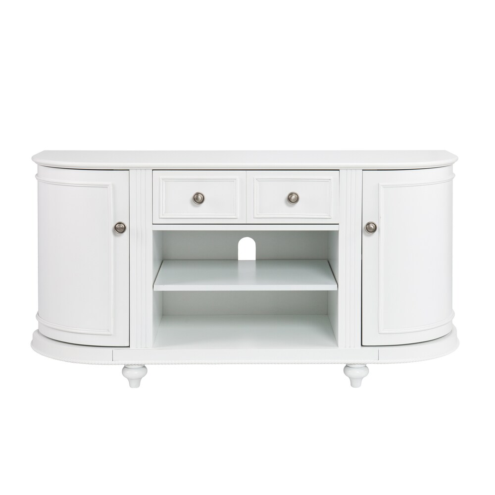 SEI Furniture Wells Modern Farmhouse White Media TV Stand for TV's up to 46\