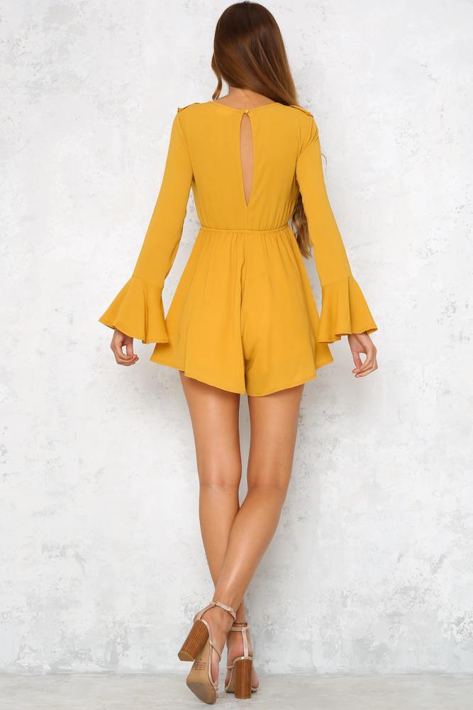 Kiss Me Quick Romper Mustard