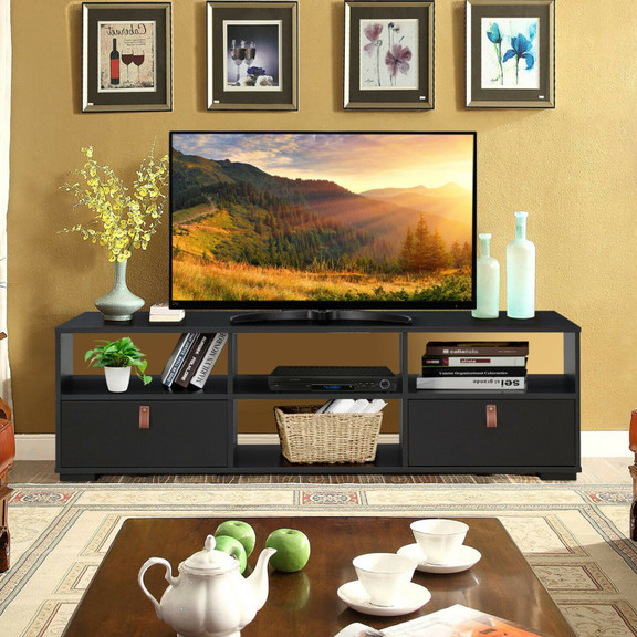Costway 39681245 TV Stand Entertainment Media Cent...