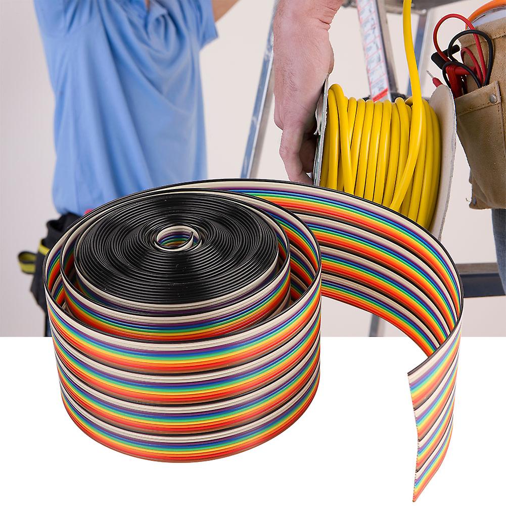 Colorful 1.27mm Spacing Pitch Cable 40p Flat Rainbow Ribbon Cable Wire Width 5.08cm (5 Meters)