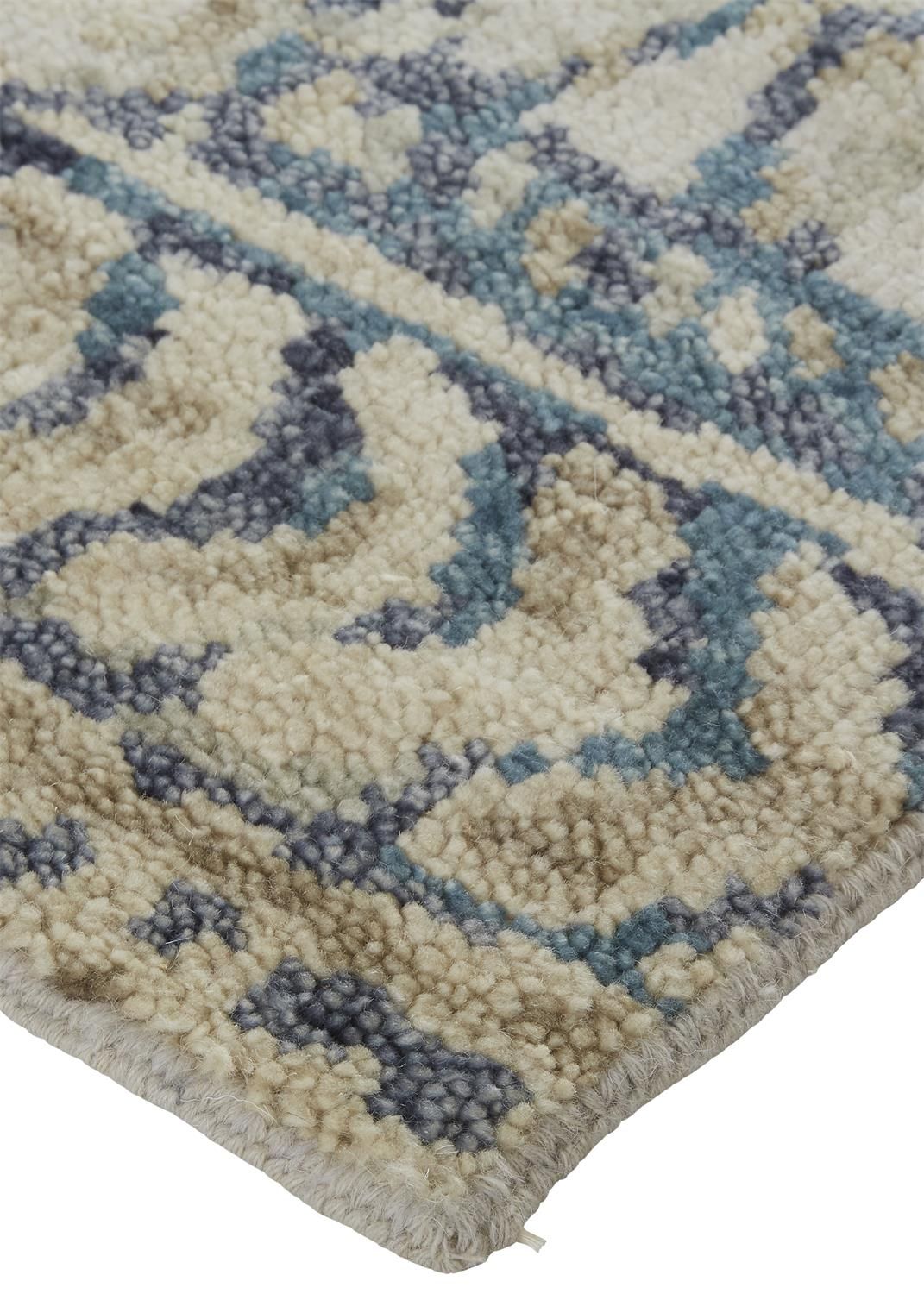 Scottsdale Hand Knotted Blue and Beige Rug by BD Fine