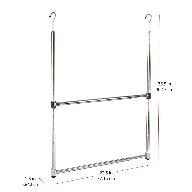 Oceanstar 2-Tier Portable Adjustable Closet Hanger Rod