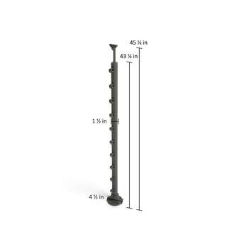 Dolle Prova PA1ab 42 in. x 1-12 in. Anthracite Top Mount Post 86029