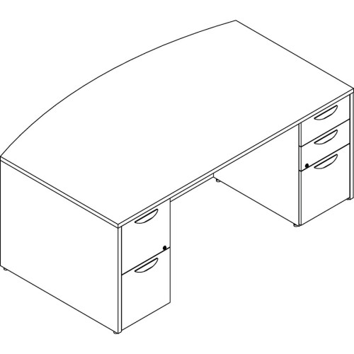 Lorell Prominence 2.0 Espresso Laminate Double-Pedestal Desk - 5-Drawer (PD4272DPES)