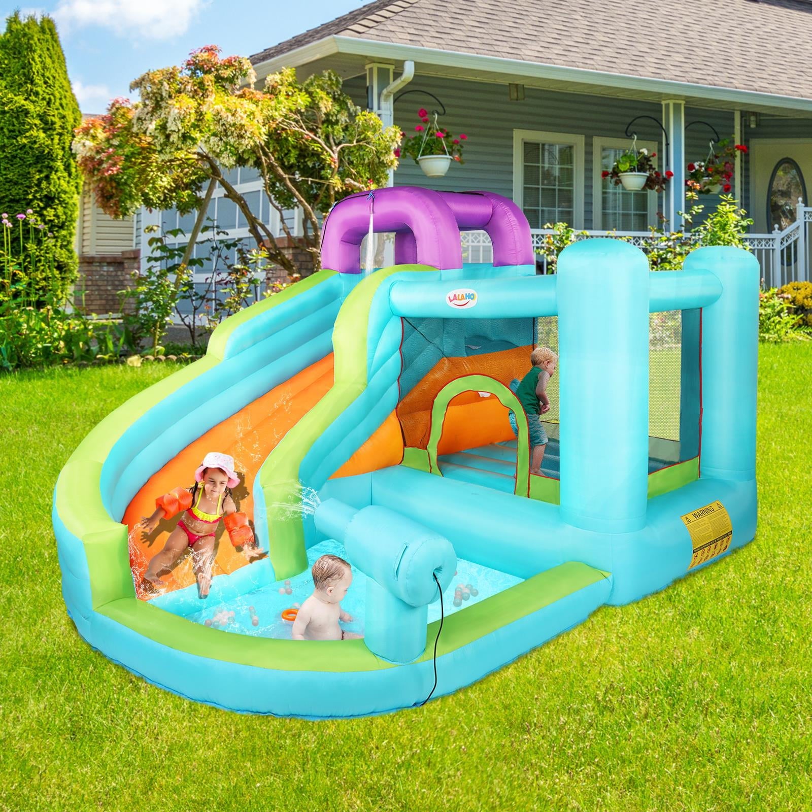 UBesGoo Pvc Inflatable Bouncer Castle Jumper Bouncy House Water Slide Pool 3-12 Age