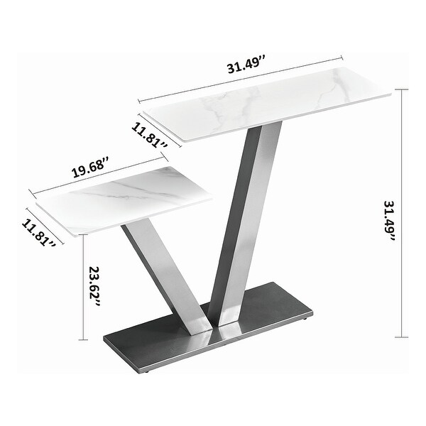 Console Table，Exquisite Shape Design w/ Adjustable Foot Pads