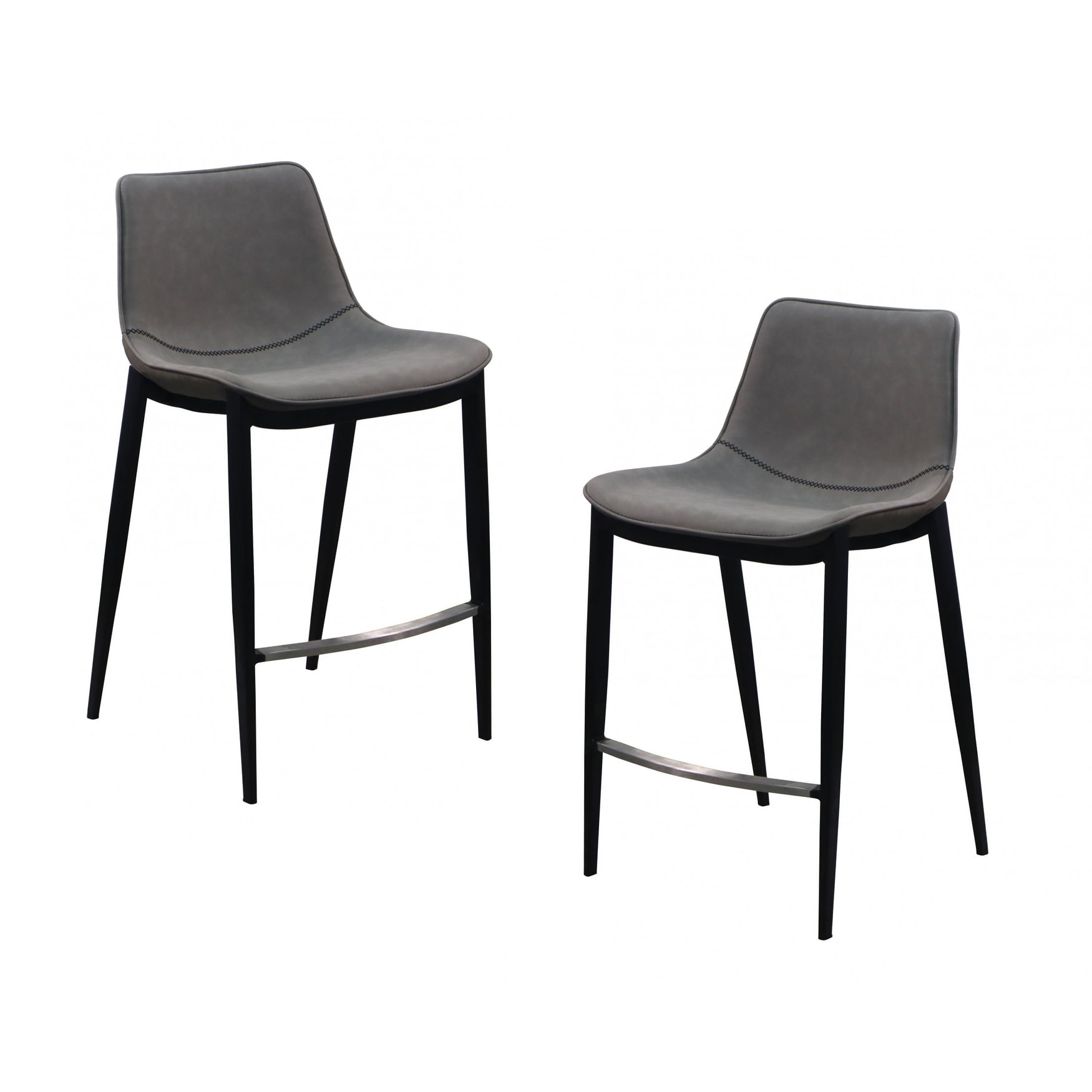 Modrest Jane Modern Grey and Black Counter Stool (Set of 2)