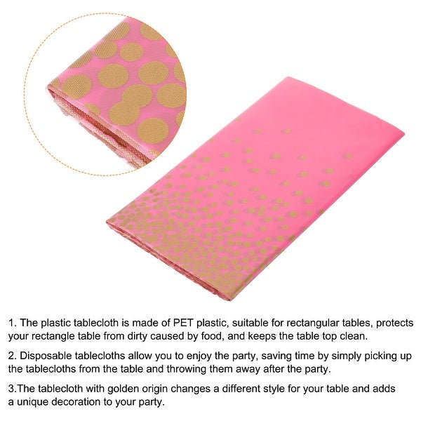 3Pcs Pink Disposable Plastic Tablecloth 54