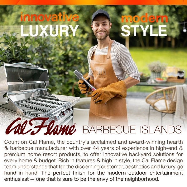 3-Piece Island with 4-Burner Propane Gas Grill Island and Rotisserie in Stainless Steel