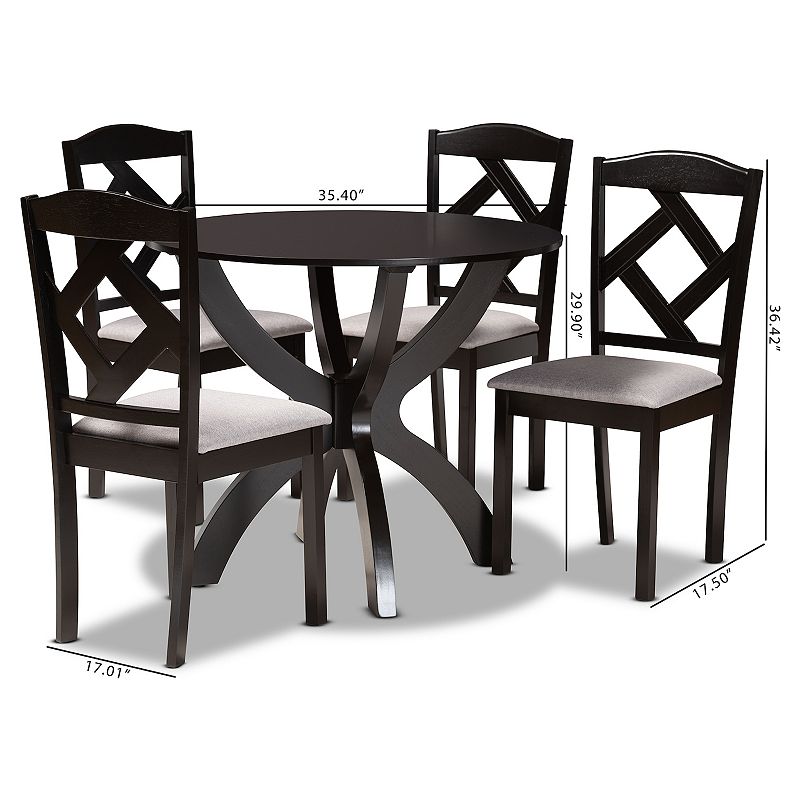 Baxton Studio Nesa Dining Table and Chair 5-piece Set