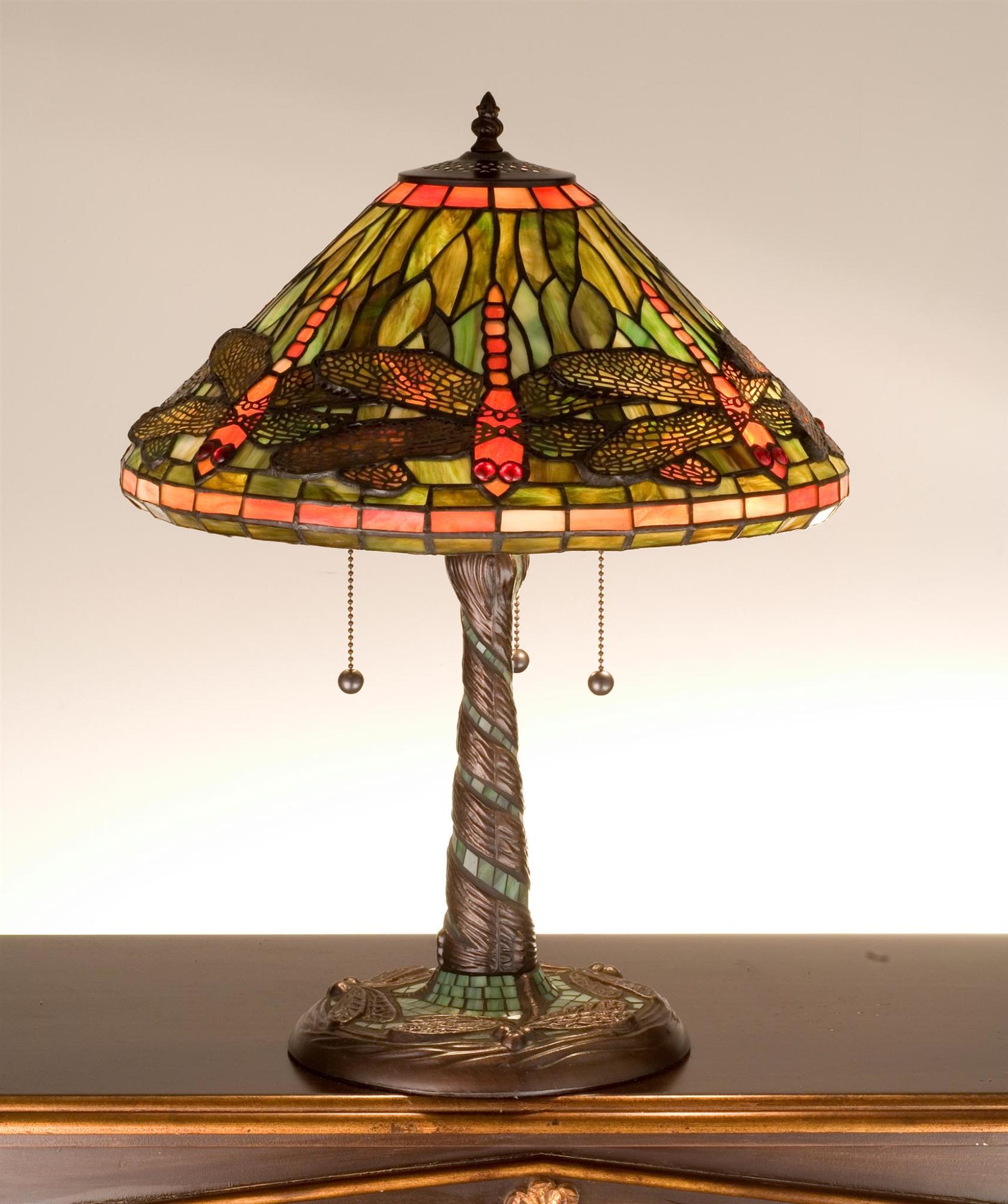 Meyda Tiffany 27812 Stained Glass / Tiffany Table Lamp From The Mosaic Dragonfly