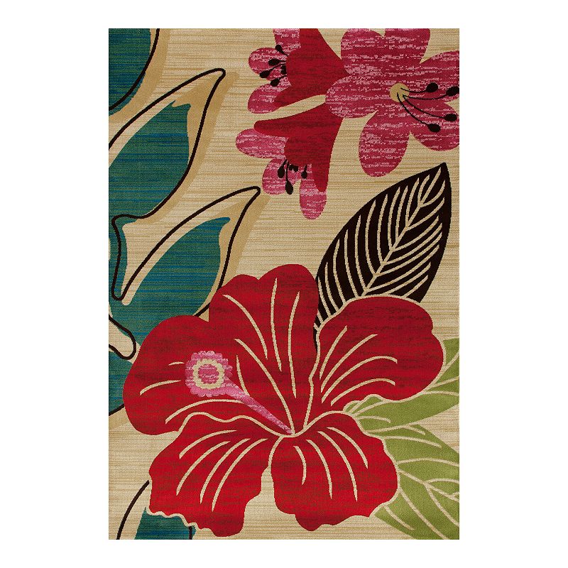 Art Carpet St. Croix Hibiscus Beige Indoor Outdoor Rug