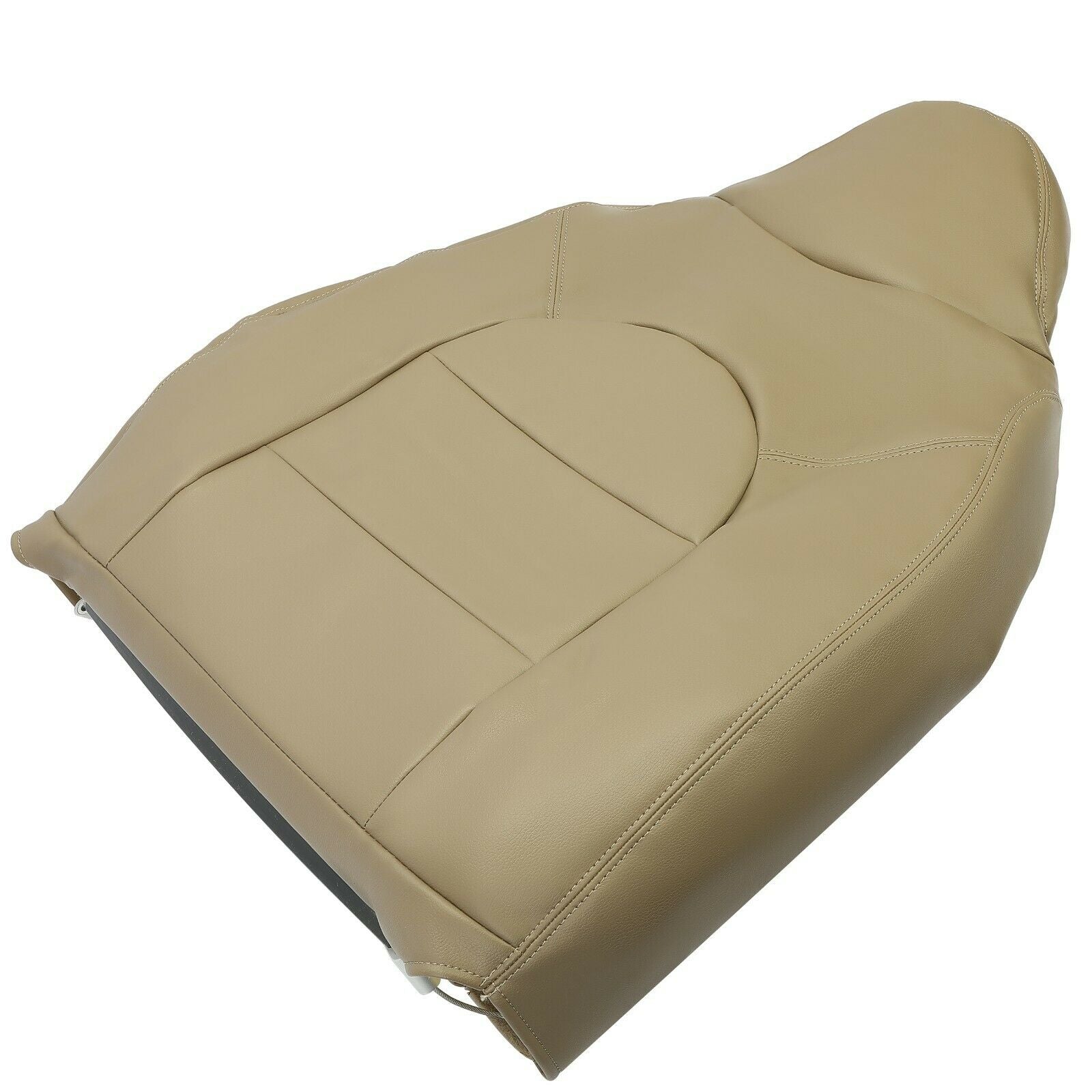 Kojem Driver/Passenger Side Top Lean Back Leather Seat Cover for 1999 2000 Ford F250 F350 F450 Lariat Power Stroke Turbo Tan