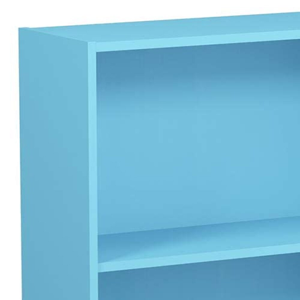 Furinno Jaya Wooden 3 Tier Adjustable Home Bookcase Display Shelf  Light Blue   27.5