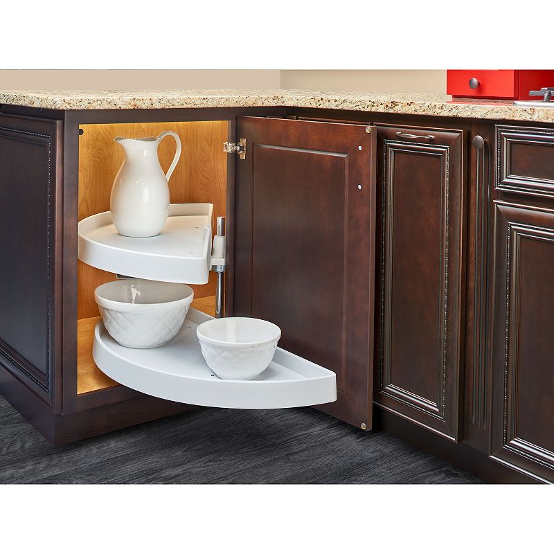 Rev-A-Shelf 39 Lazy Susan Half-Moon Polymer 2-Tier Blind Cabinet 6882-39-11-570