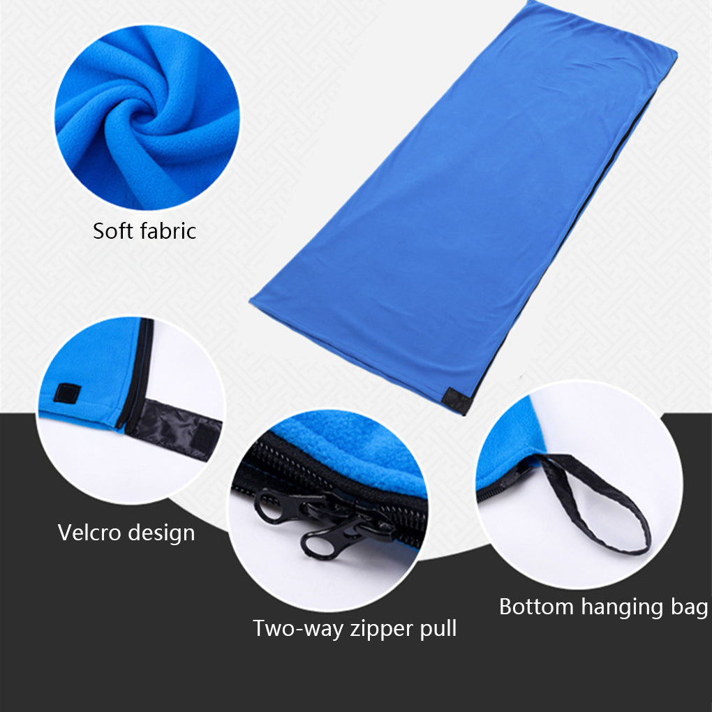 Ultra\-Light Polar Fleece Sleeping Bag Portable Outdoor Camping Tent Bed Travel Warm Sleeping Bag Liner Hotel Isolation Liner rose red