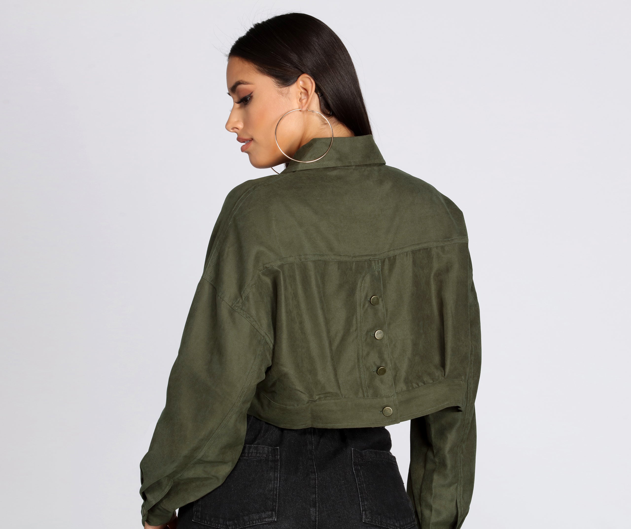 Cropped And Collared Lightweight Jacket