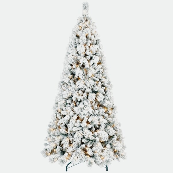 4/5/6/7/7.5/8/9 FT PVC/ Pine Needle Mixed Automatic Flocked Christmas Tree with Lights