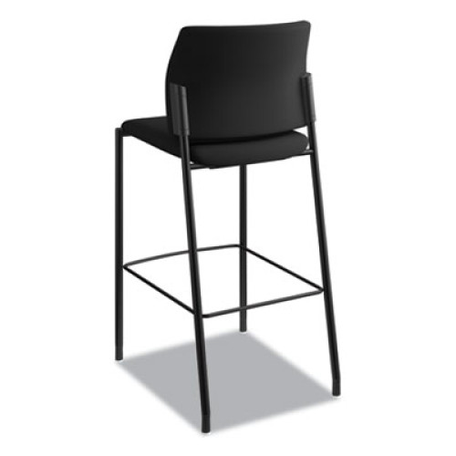 HON Accommodate Series Caf Stool， Supports up to 300 lbs.， Black Seat/Black Back， Black Base (SCS2NECU10B)