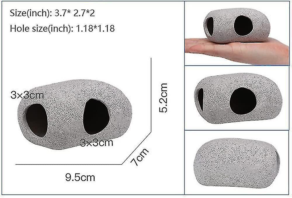 Aquarium Hideaway Rocks For Aquatic Animals To Breed， Play And Rest， Safe And Non-toxic Ceramic Fish