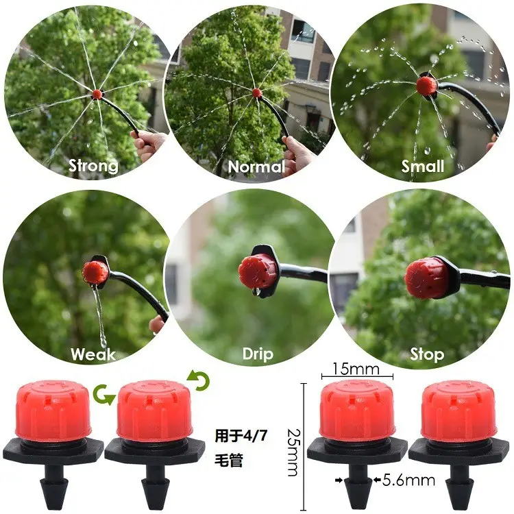 Garden Irrigation Farmland Watering Misting Adjustable Flow Drip Head Sprinkler