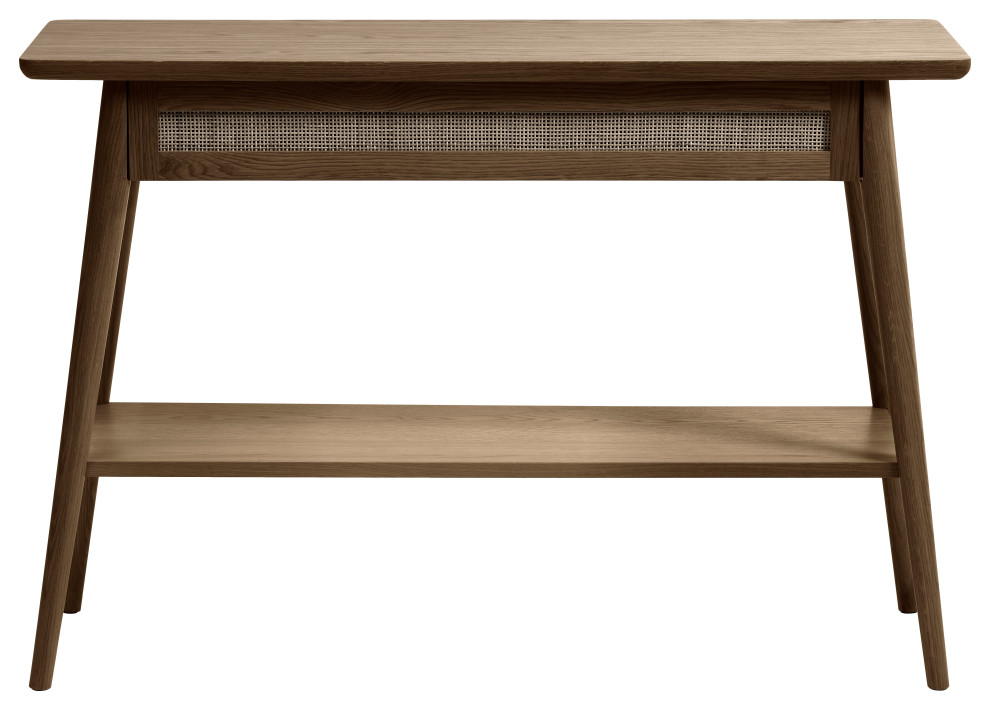 Modern Oak and Rattan Console Table With Drawer   Tropical   Console Tables   by Unique Furniture  Houzz