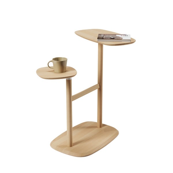 Umbra Swivo Side Table， Natural Wood