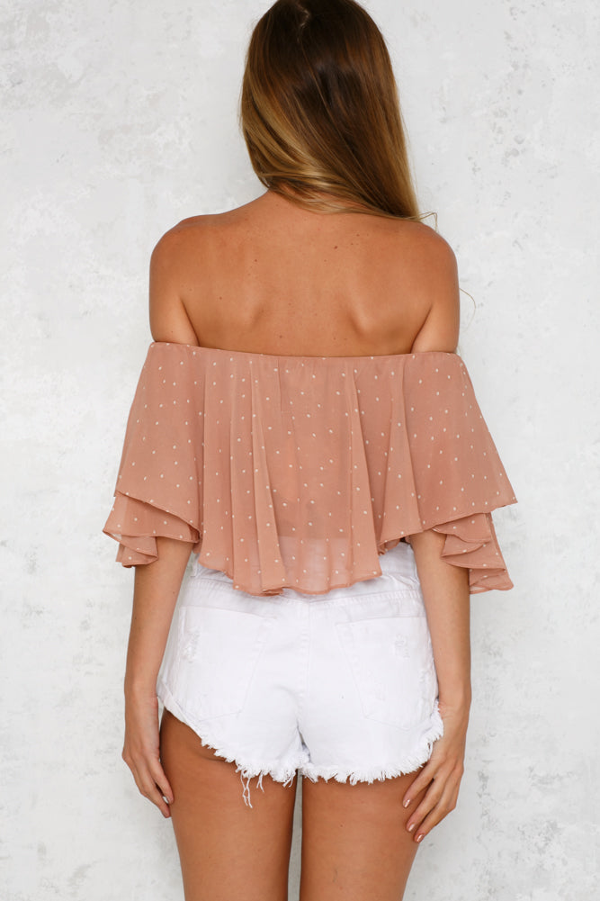 Numero Uno Crop Top Beige