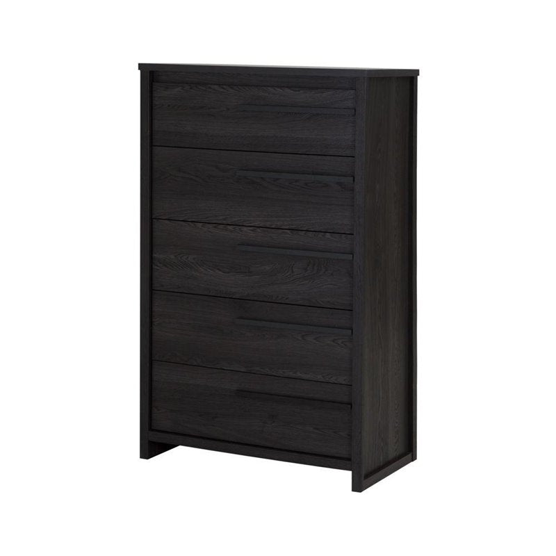 Pemberly Row Contmeporary 5-Drawer Chest in Gray Oak