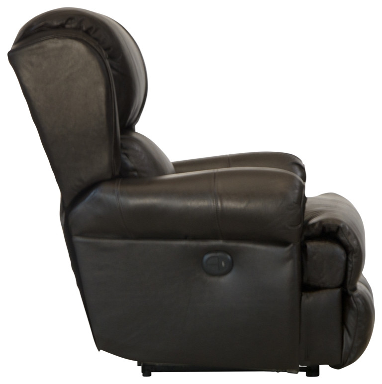 James Deluxe Power Lay Flat Recliner in Brown Top Grain Italian Leather   Transitional   Recliner Chairs   by Massiano  Houzz