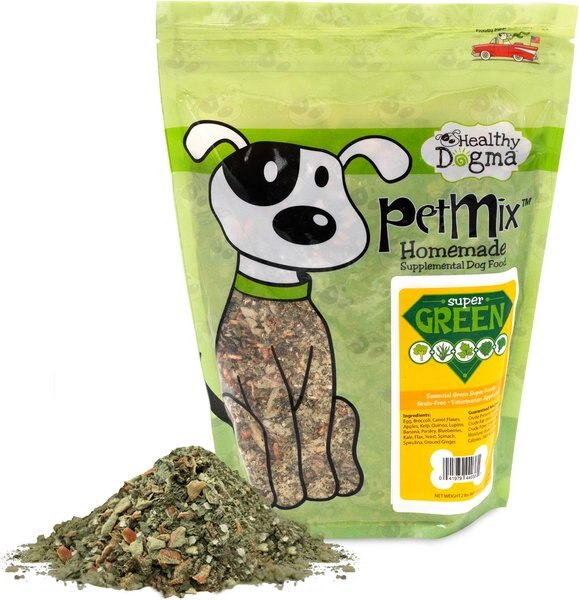 Healthy Dogma PetMix Super Green Grain-Free Supplemental Dog Food， 2-lb bag