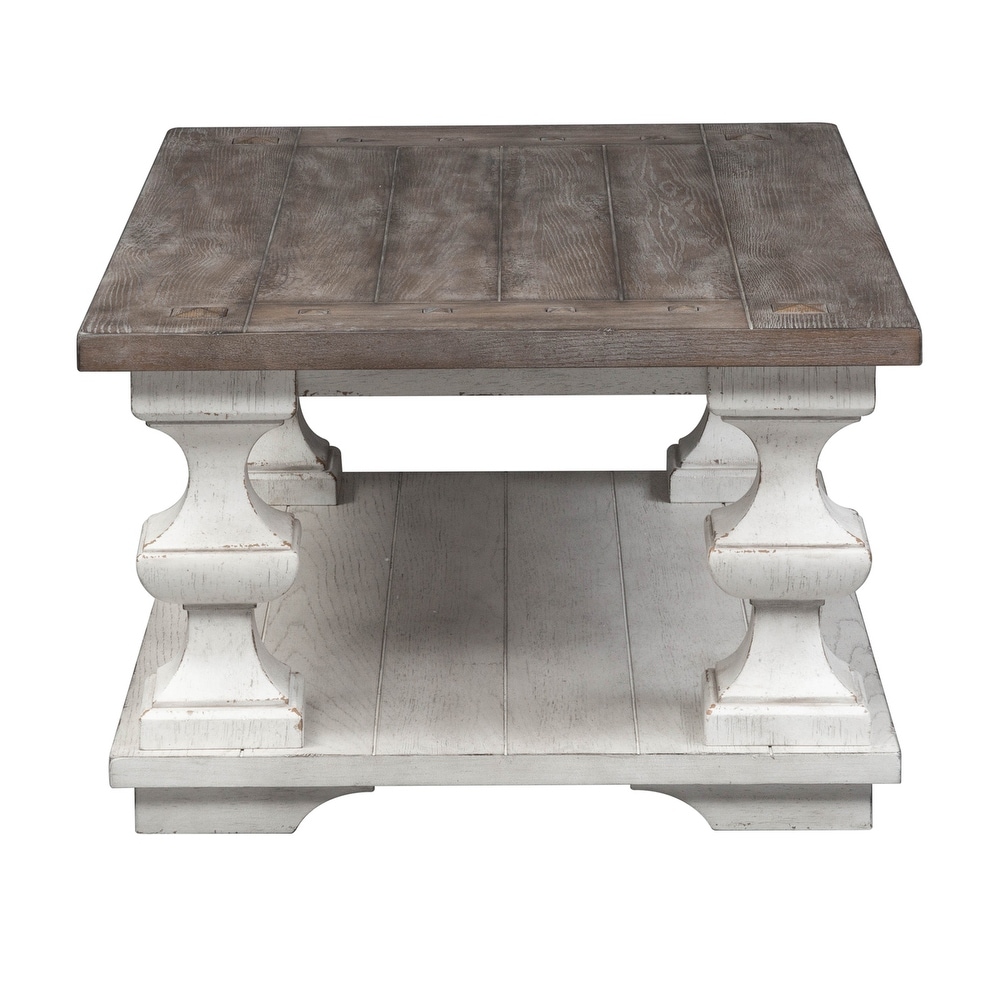 Sedona Heavy Distressed White with Gravel Cocktail Table