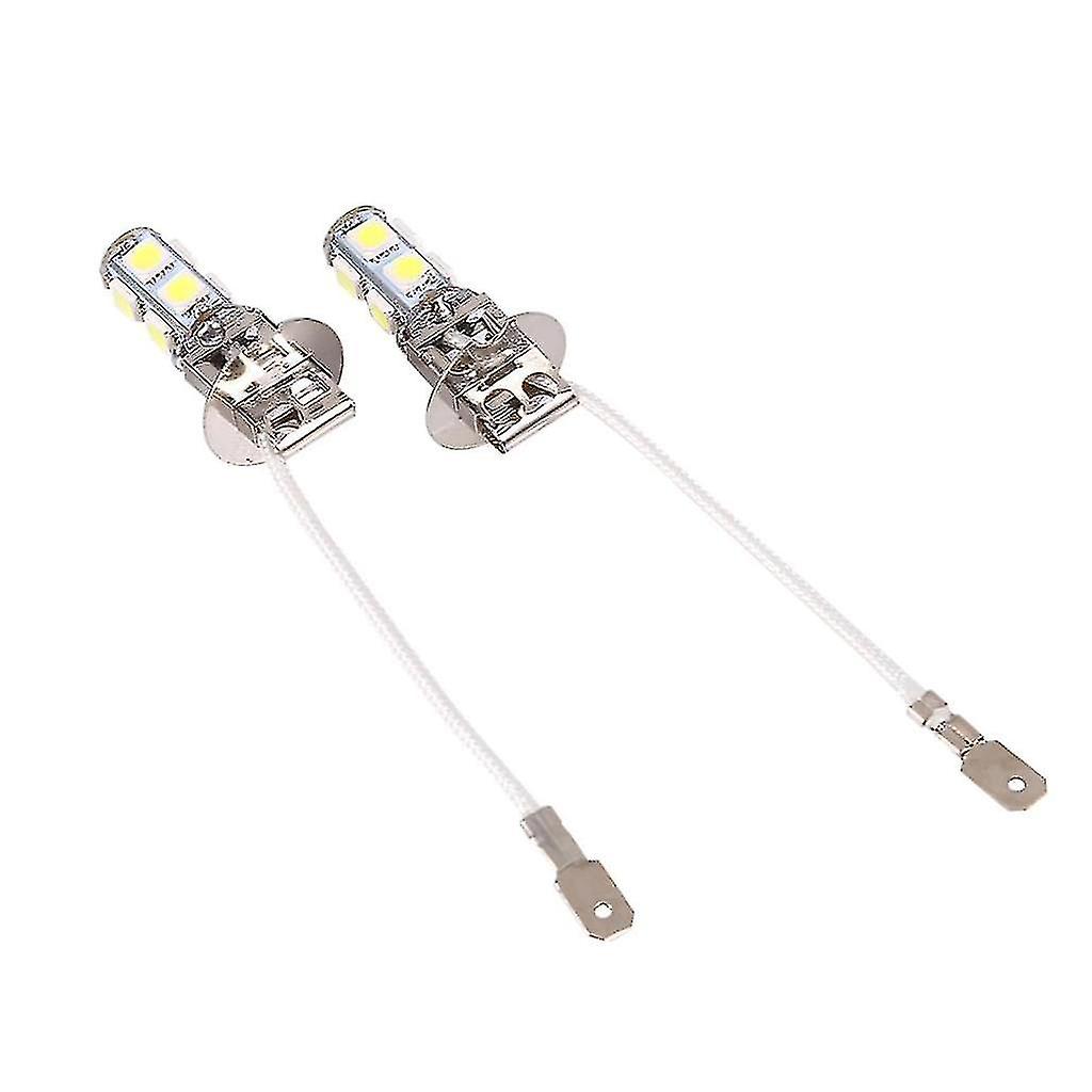 2x H3 5050 White 9 Smd Led Xenon Dc12v Auto Car Fog Light Lamp Led