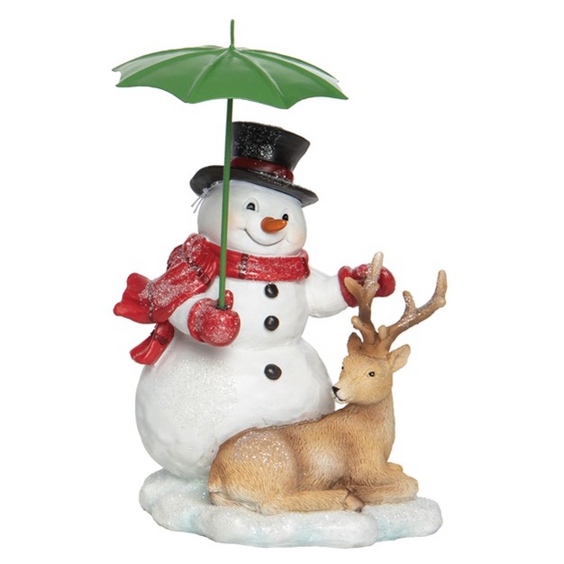 Transpac Resin 8 75 In Multicolored Christmas Snowman And Critter Figurine