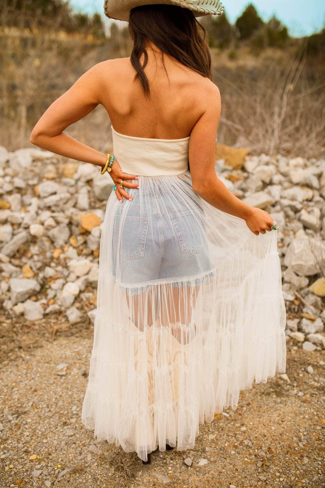 Corset Tulle Maxi Top