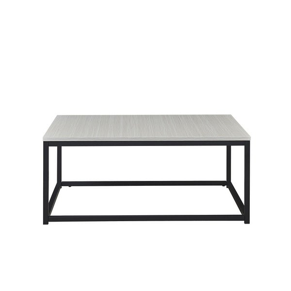 Coffee Table for Living Room Sturdy Wood and Metal Cocktail Table， Beige