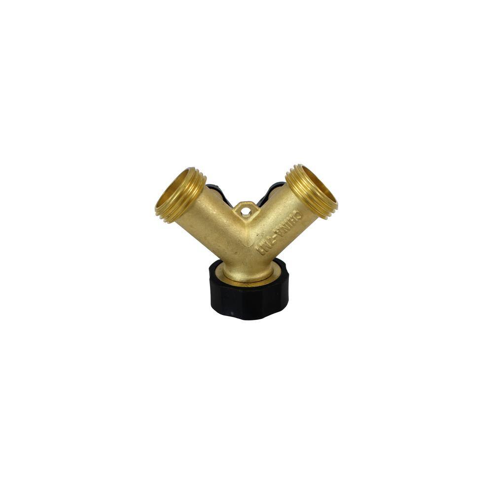 CMI 34 in. Brass 2-Way Garden Hose Y-Splitter Connector AM880004