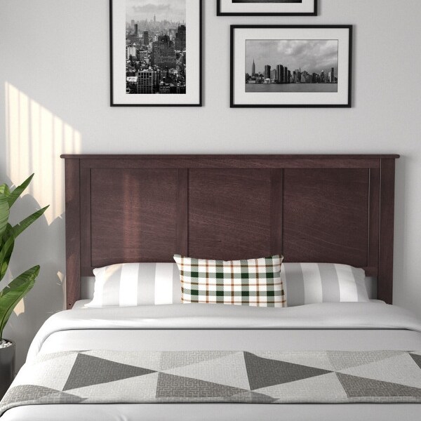 Full Wood Headboard Flat Panel with Pre-drilled Holes and Height Adjustment - - 36068985