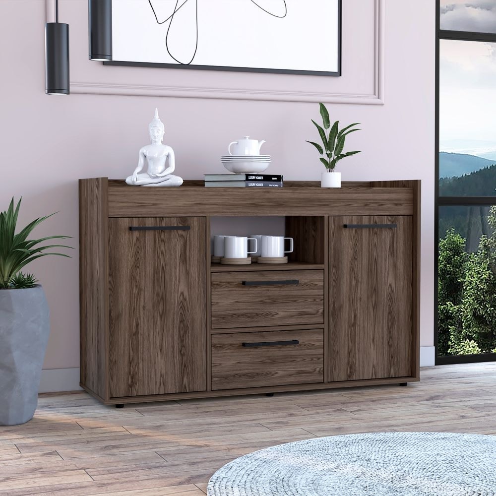 2 Drawer Sideboard Dark Walnut