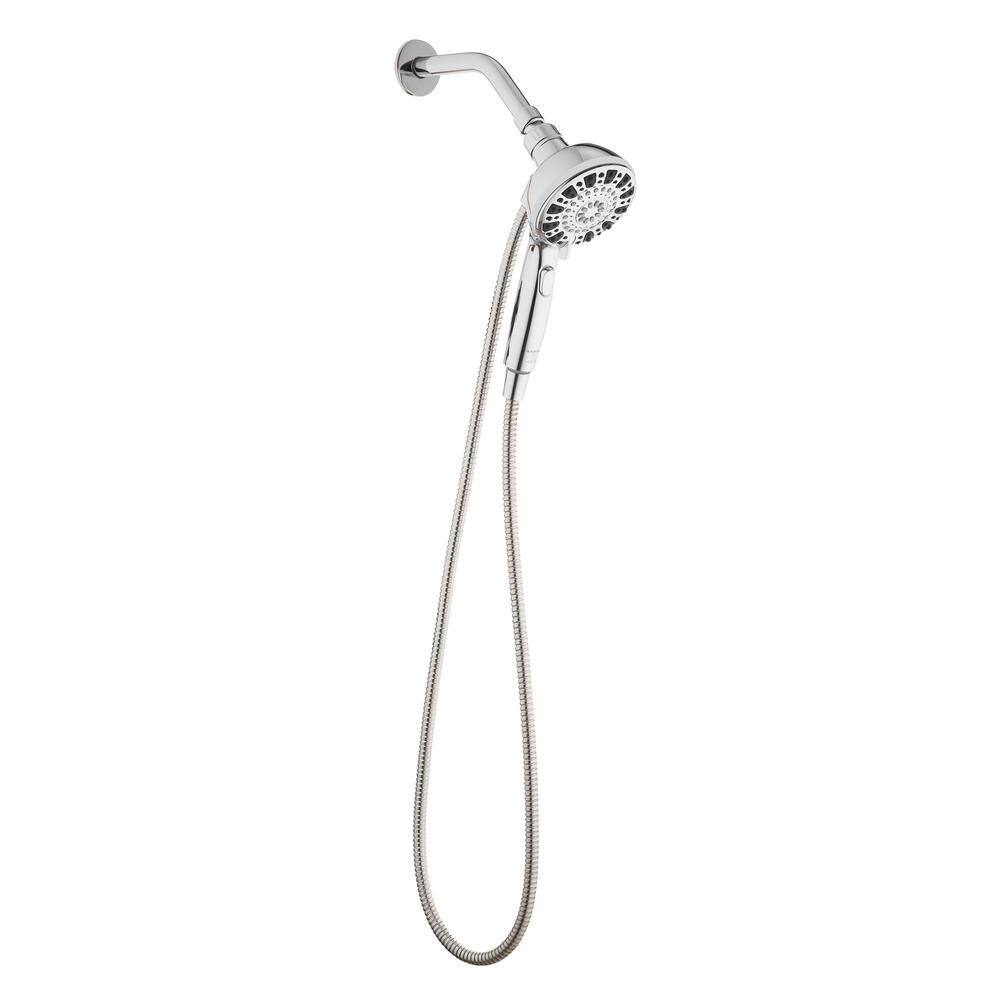 Glacier Bay Push Release 6-Spray Patterns with 1.8 GPM 4.25 in. Wall Mount Handheld Shower Head in Chrome 8571101HC