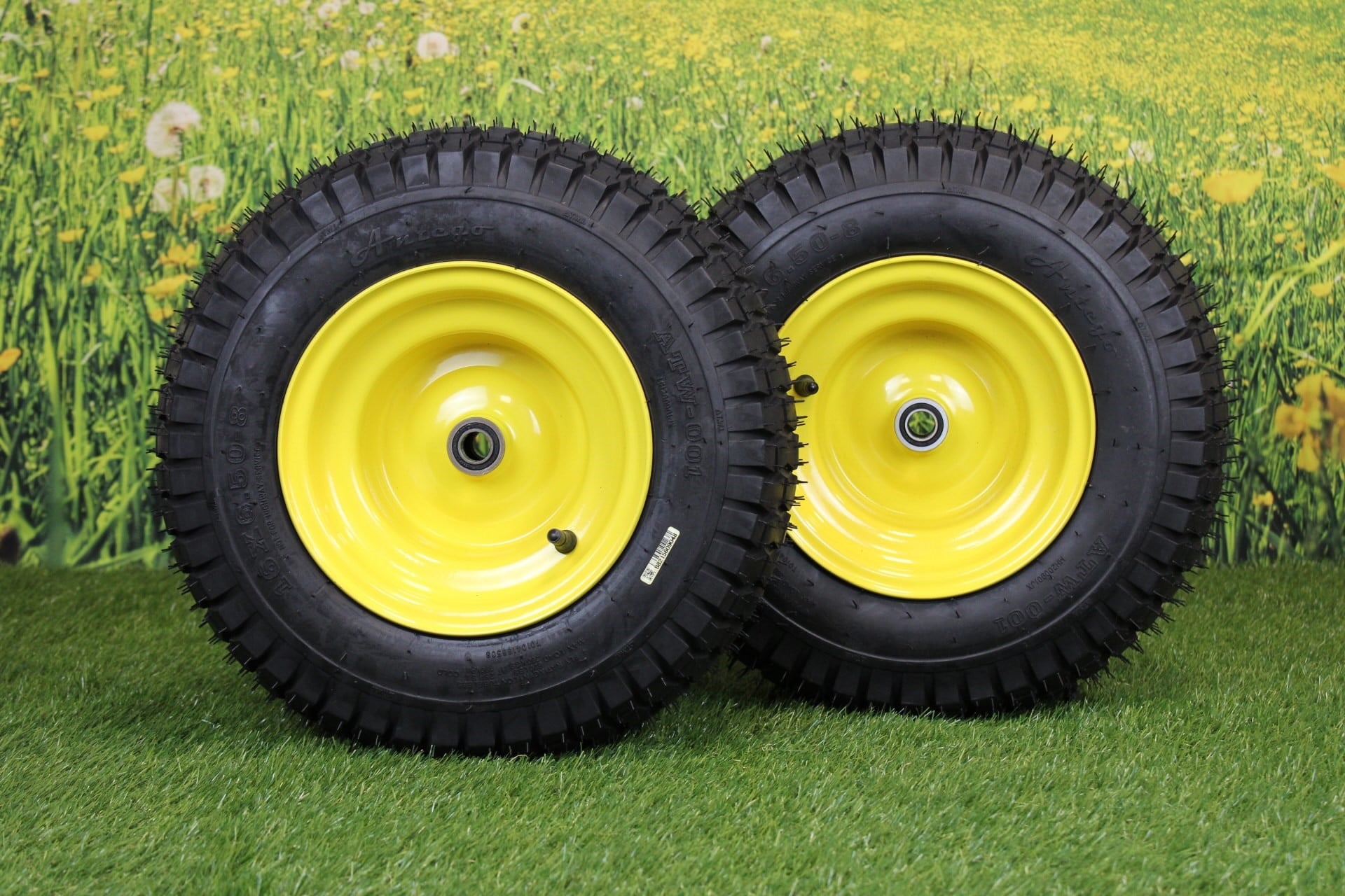 Antego Tire and Wheel (Set of 2) 16x6.50-8 Tires and Wheels 4 Ply for Lawn and Garden Mower Turf Tires .75