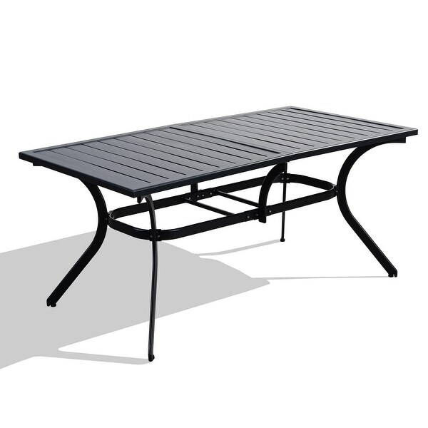 PURPLE LEAF Outdoor Dining Table Top Aluminum Rectangular Patio Table