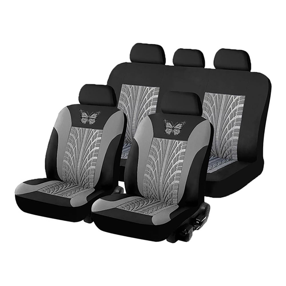 Willkey Universal Car Front Seat Covers Full Set For Auto w/Steering Wheel/Belt Pad/Head Rest